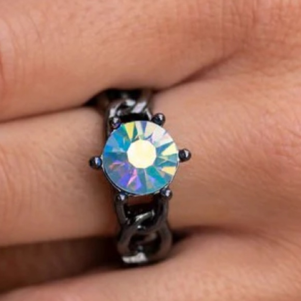 🔵◼️🔵 “AUTHORITATIVE ABILITY” BLUE IRIDESCENT GUNMETAL RING ~ PAPARAZZI❗️🔵◼️🔵 - Picture 2 of 6